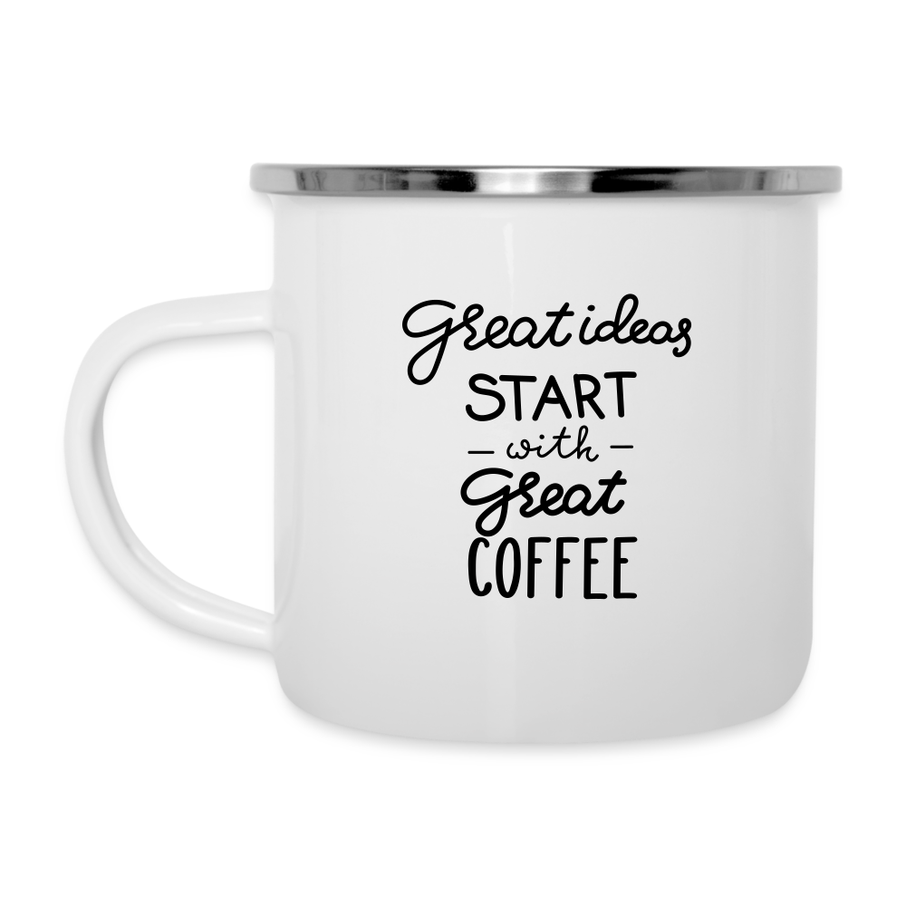 Great Ideas Start With Great Coffee Mug - white